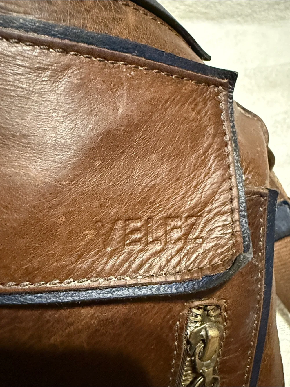Vintage VELEZ Brown Leather Crossbody Messenger Bag - Classic Everyday Carry